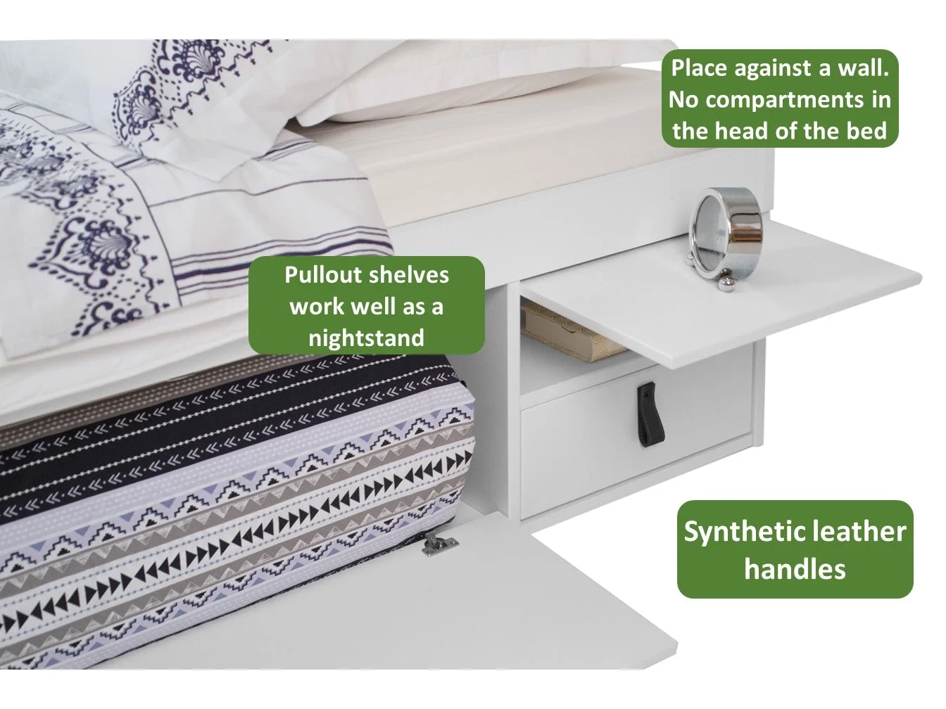 Memomad Bali Bed - King Storage Platform Sturdy Wooden Bed Frame with Drawers & More - Solid Pine Wood - Noise Free - No Box Spring Needed - Wood Slats Included (King Size Bed, Oak Brown Wood)