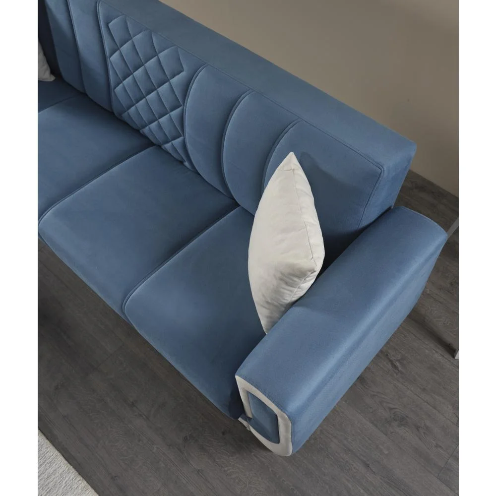 Furnia Berre Convertible Sleeper Loveseat, Blue