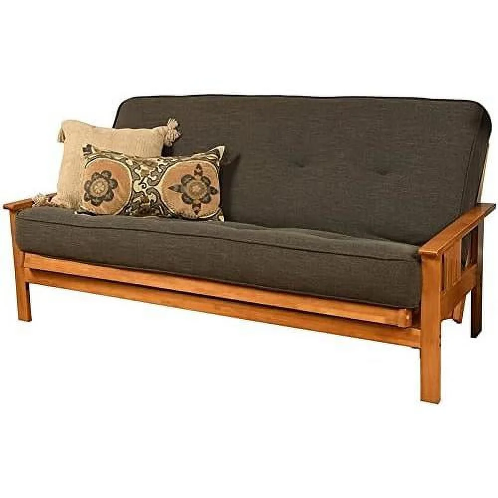 Full Size Spring Futon Mattress Replacement, Linen Sleeper Sofa Bed Mattress, Charcoal Gray