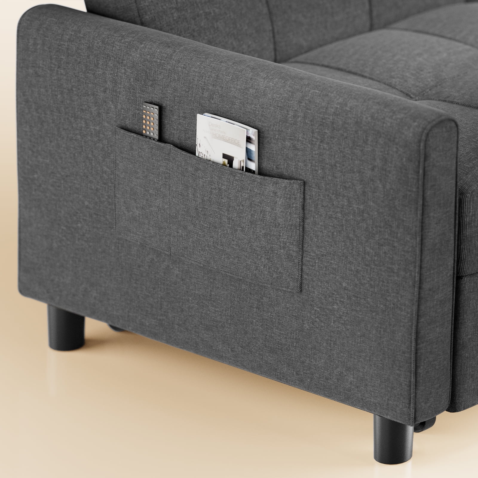 Lofka Sofa Bed, Convertible Sleeping Chair Bed and Sectional Sofa and Couch Bed for Home Furniture, Gray