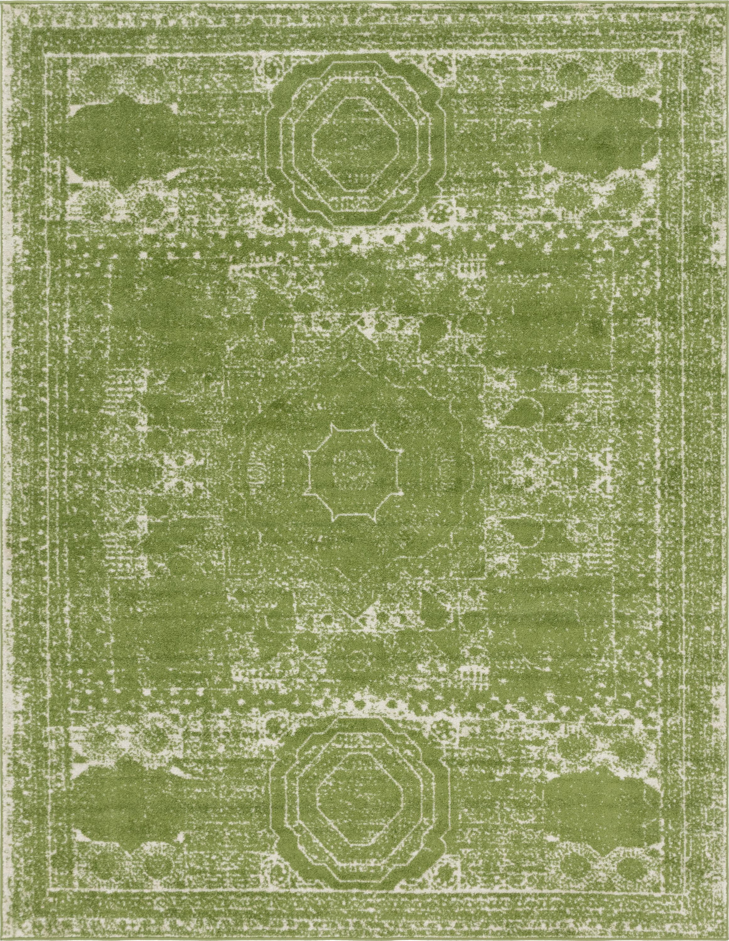 Unique Loom Wells Bromley Rug Green/Ivory 7' 10