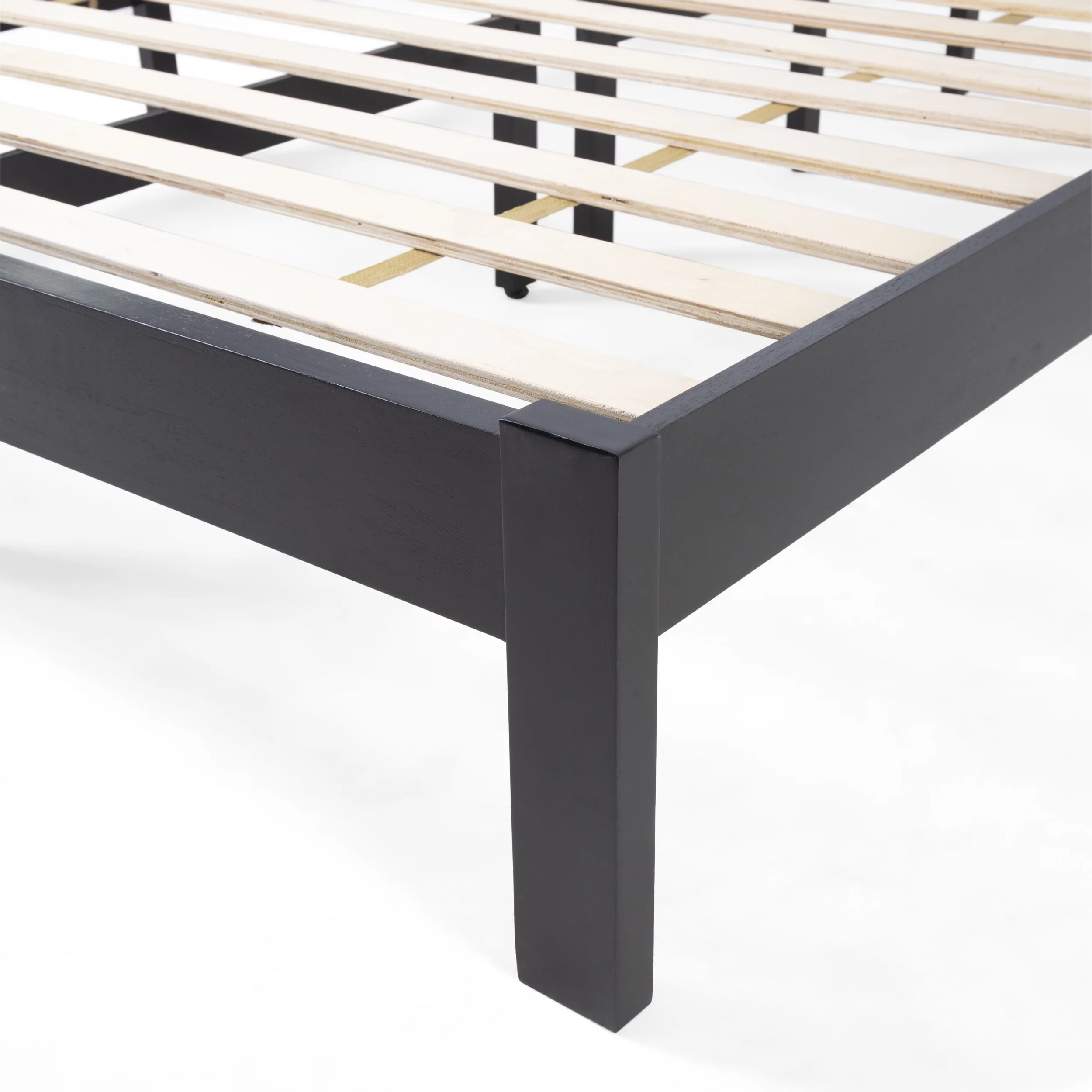 Noble House Vihaan Farmhouse Acacia Wood Queen Low Profile Bed Platform, Black