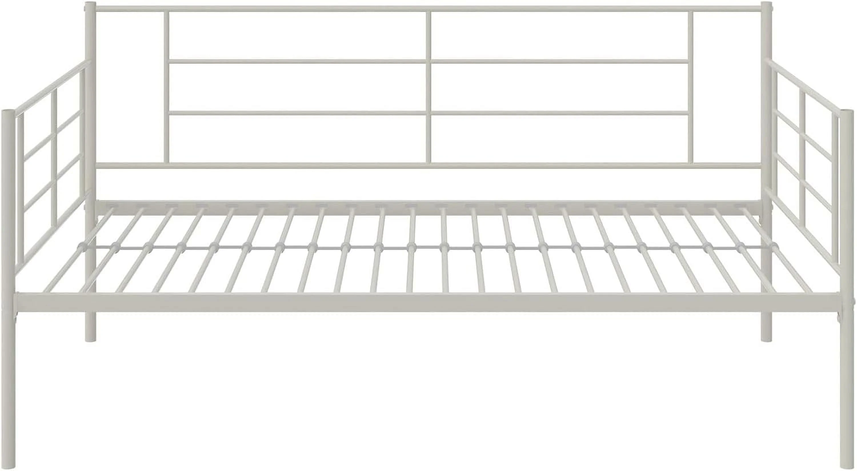 Praxis Metal Daybed With Steel Frame And Slats, Under Bed Storage, , White