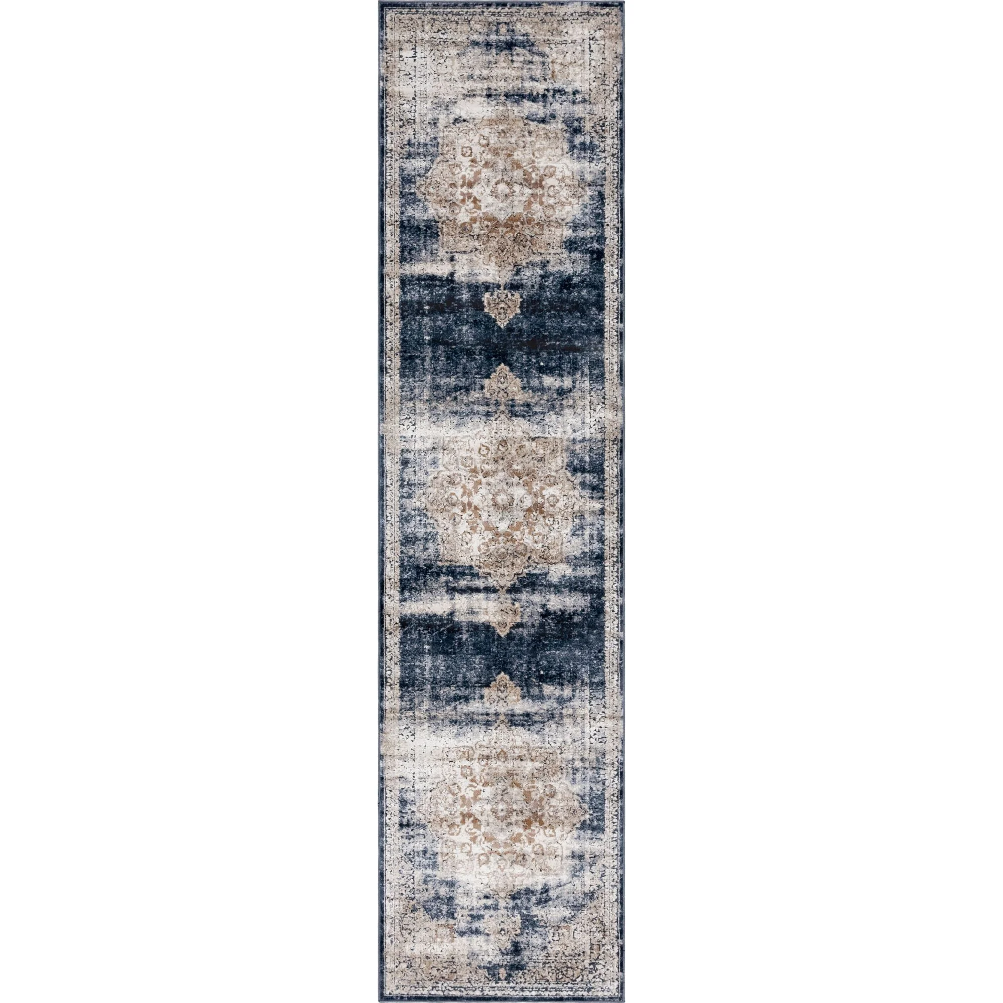 Unique Loom Roosevelt Chateau Rug Dark Blue/Beige 2' 7