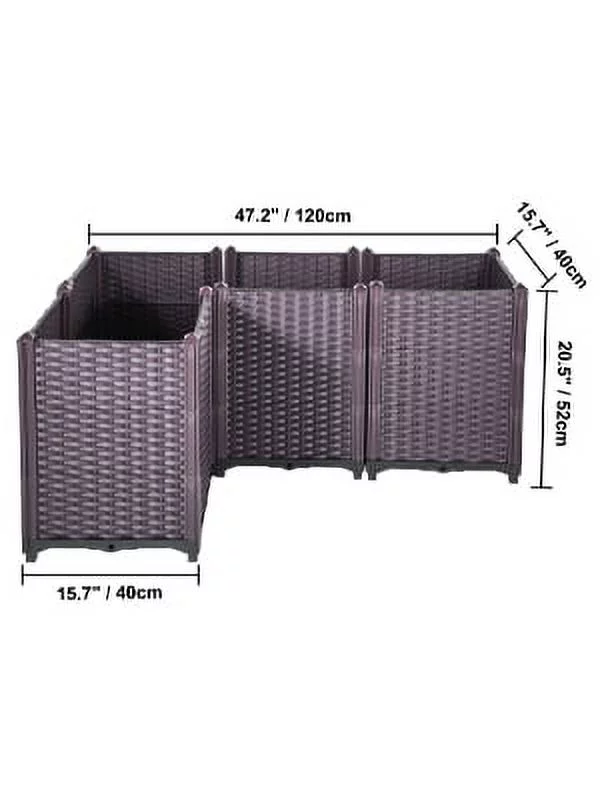 BENTISM Plastic Raised Garden Bed Flower Box Kit 20.5