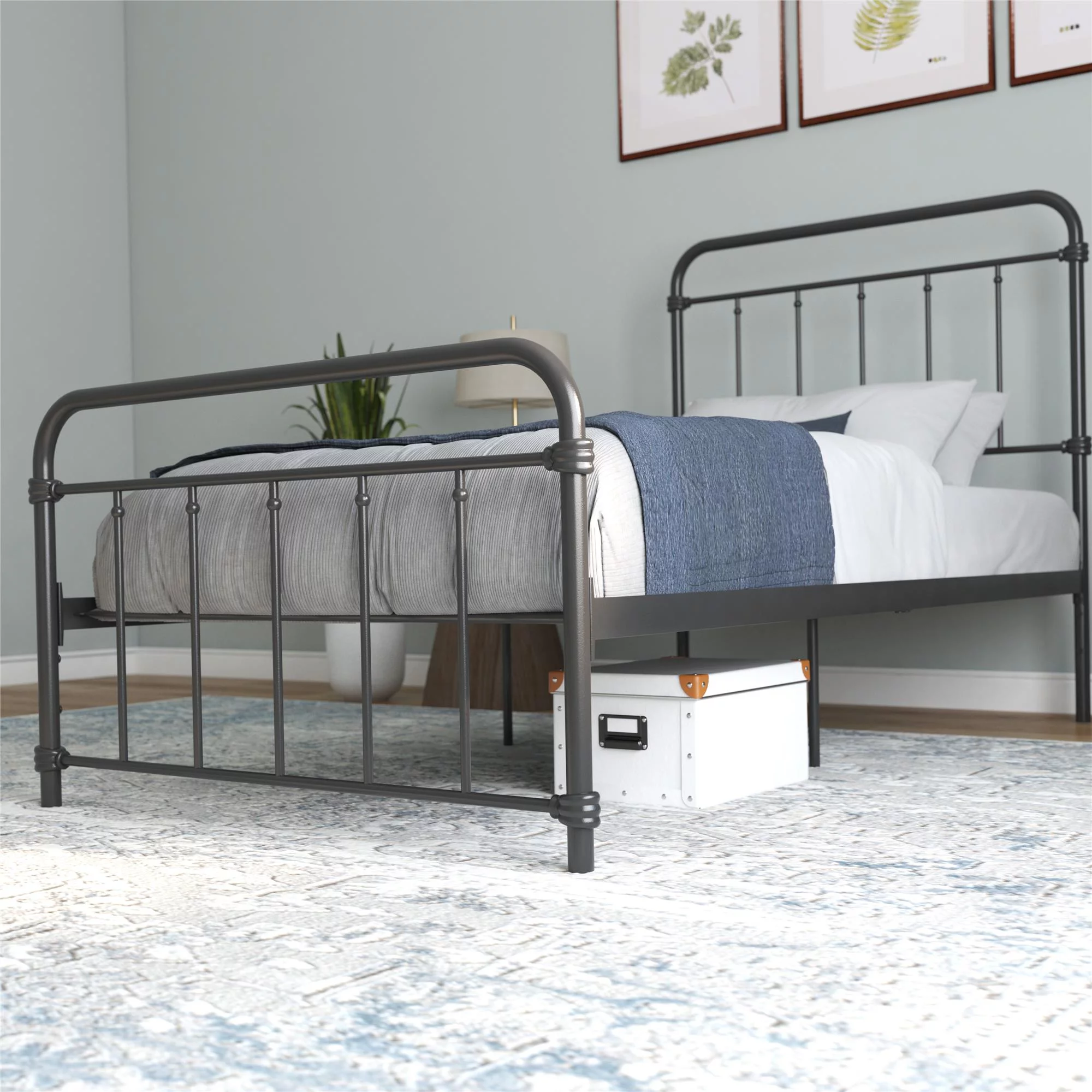 DHP Wallace Metal Platform Bed Frame, Twin, Black