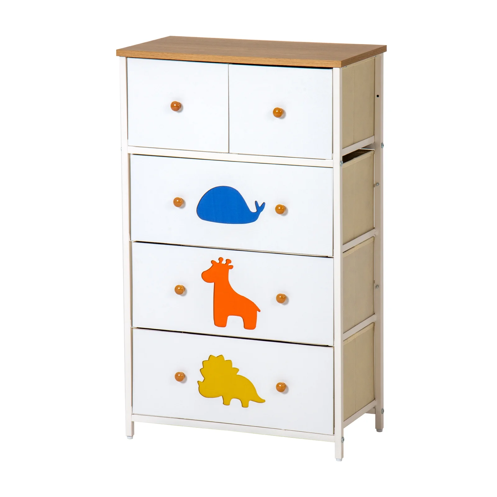 FRAPOW Dresser for Bedroom, Bedside Dresser with 5 Drawers, Chest of Drawers for Kids Adult, White