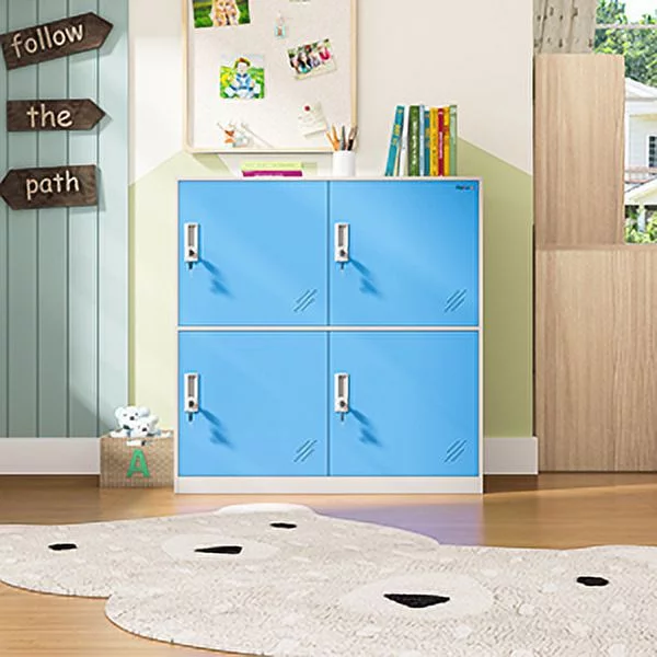 MECOLOR Gym office school and employee Locker 4 Door Metal Locker Small Size Storage for School Bags Shoes and Toy