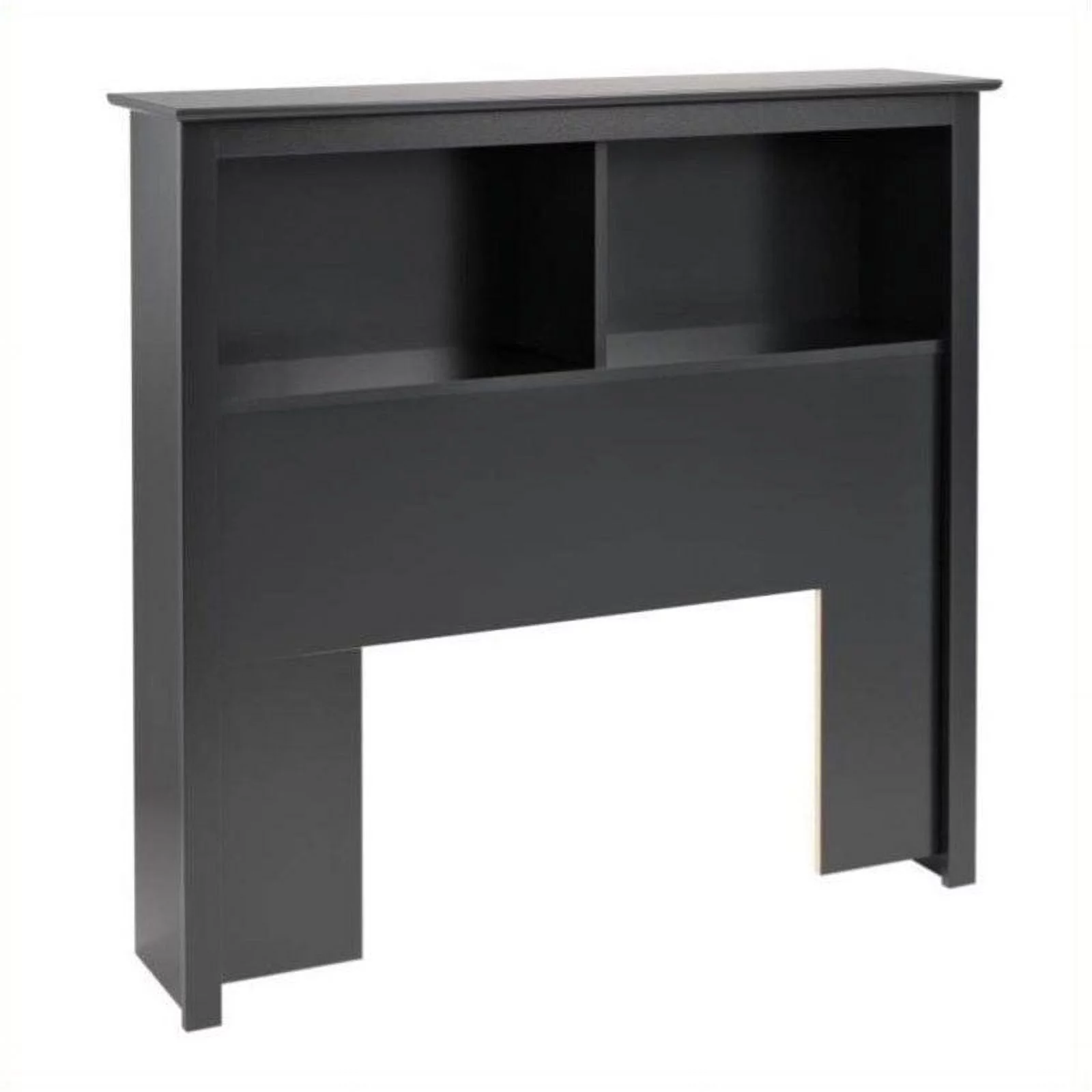 Hawthorne Collections Modern Wood Twin Bookcase Headboard in Black