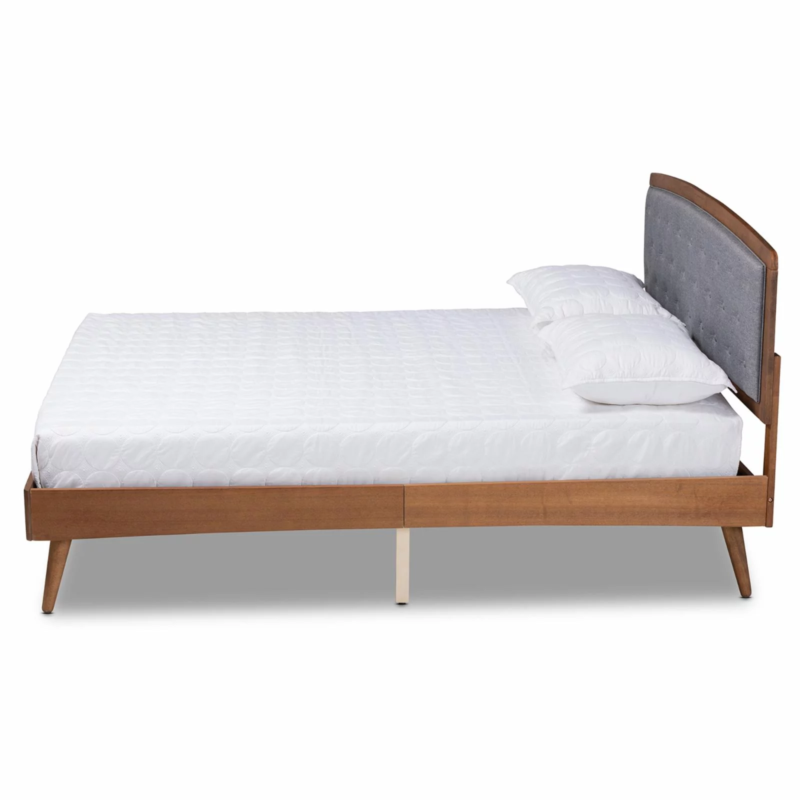 Baxton Studio Ratana Grey and Walnut Brown Finished Wood Full Size Platform Bed