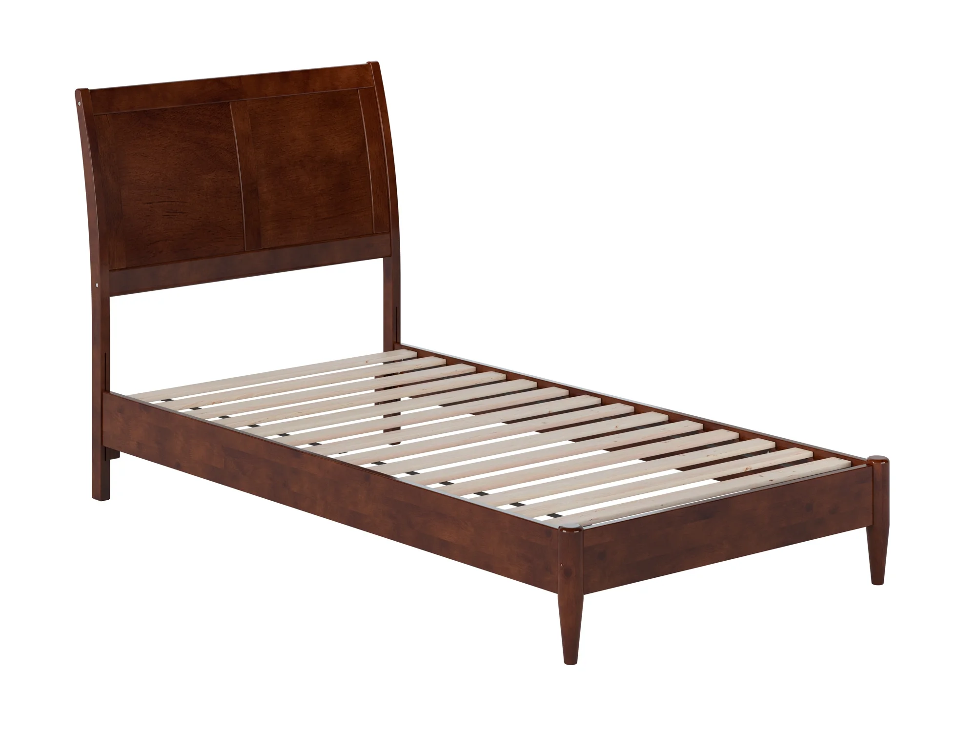 AFI Valencia Twin Solid Wood Low Profile Sleigh Platform Bed, Walnut
