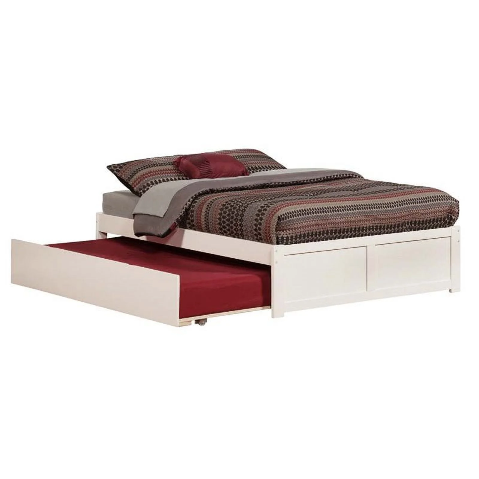Leo & Lacey Urban Traditional Hardwood Storage Platform Bed, Full, White