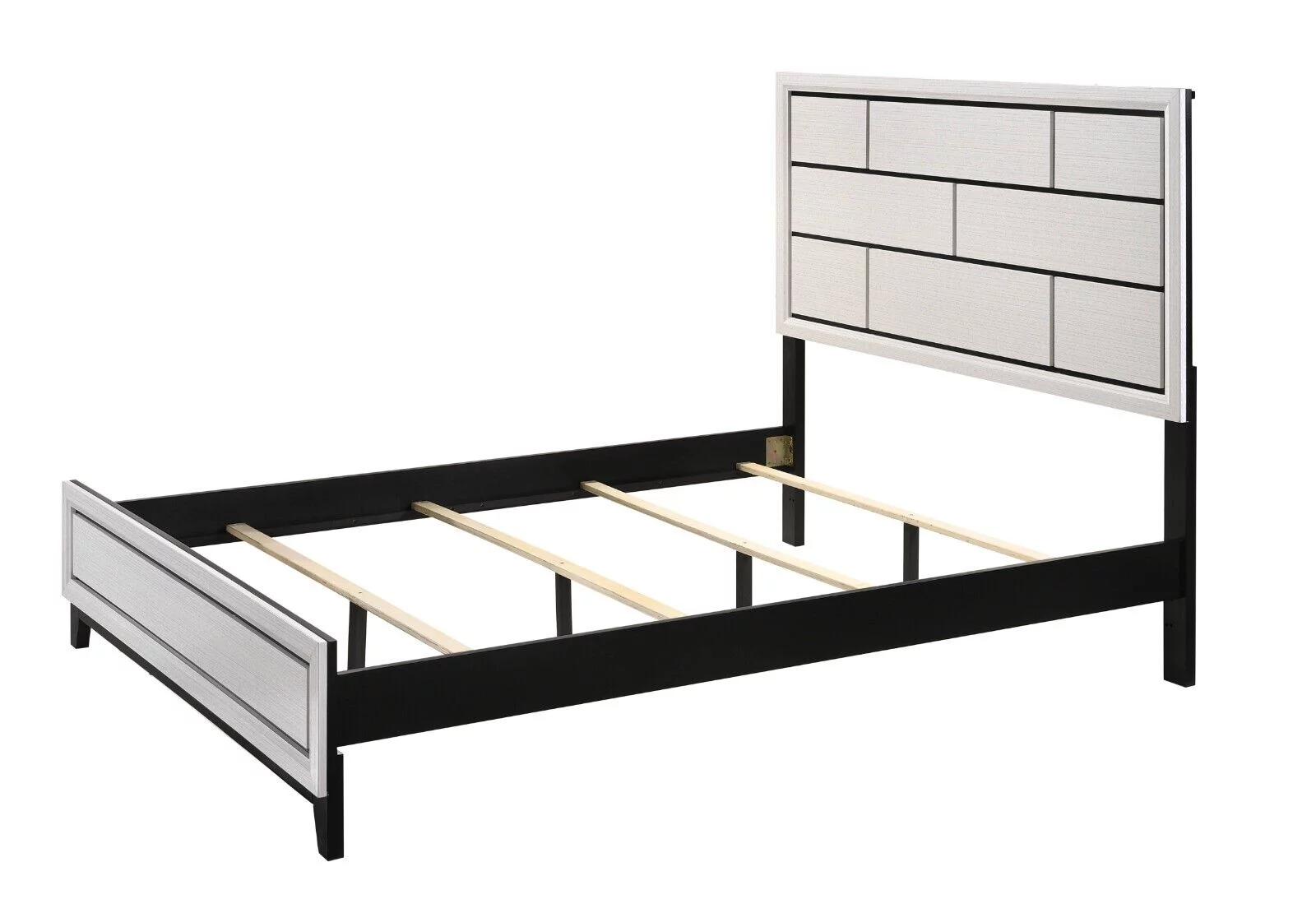 Contemporary Style 1pc Full Size Low-Profile Bed Bedroom Furniture Wooden White Finish