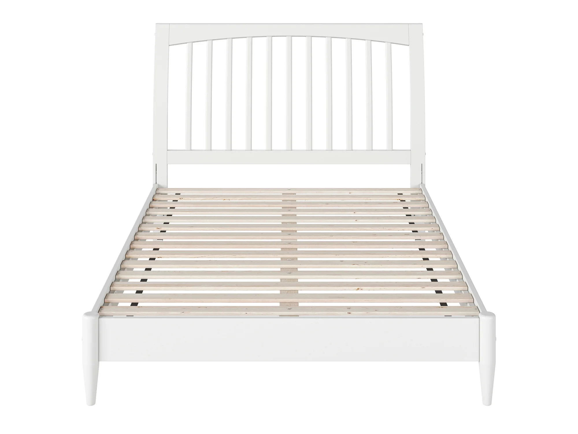 AFI Orleans Full Solid Wood Low Profile Sleigh Platform Bed, White