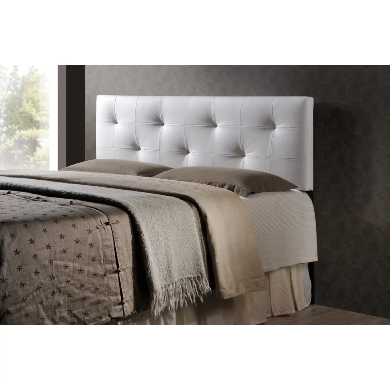 Baxton Studio Kirchem Upholstered White Queen Headboard
