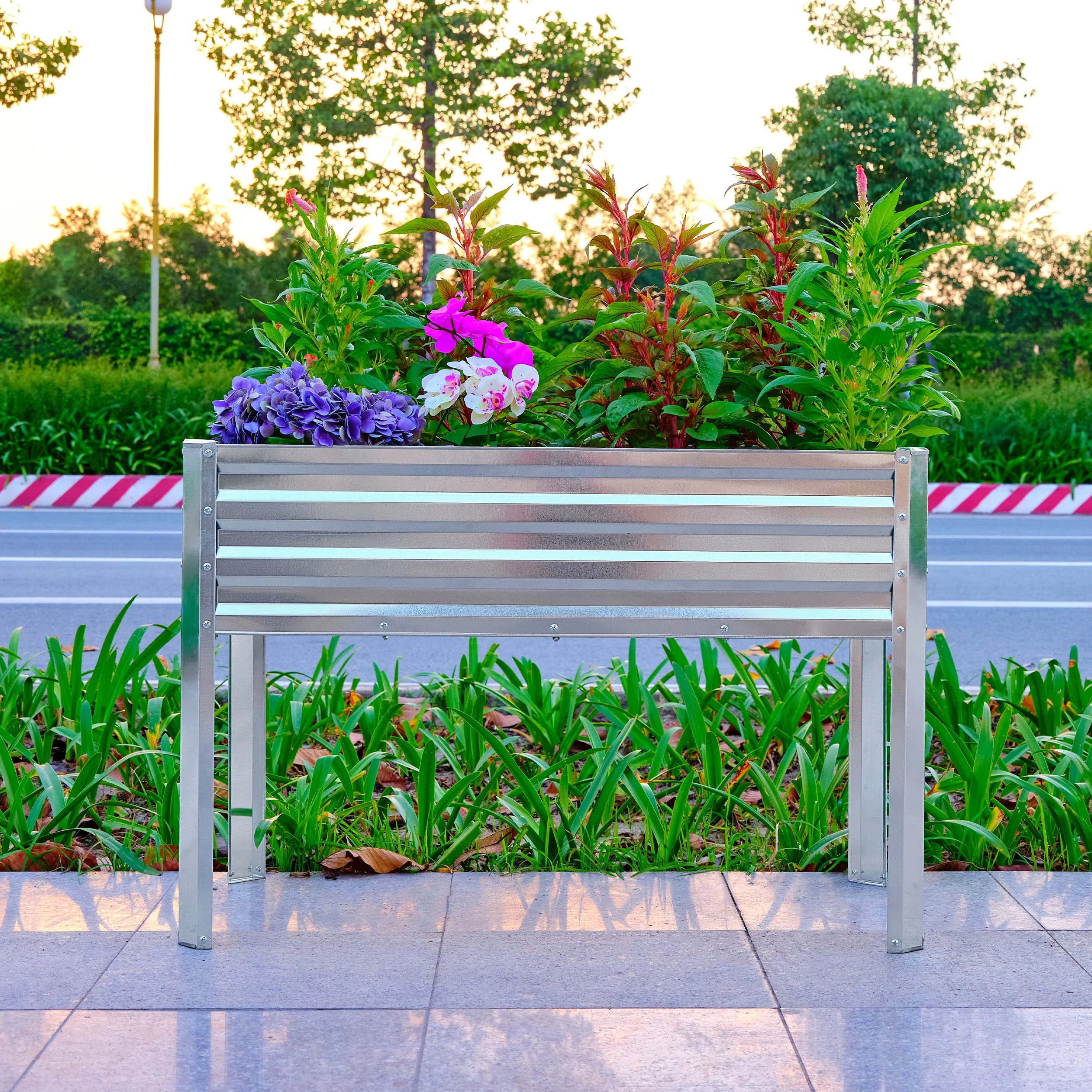 TrumanPick Galvanized Raised Garden Bed with Legs 4x2x3ft for Backyard Patio Balcony, 800lb Capacity