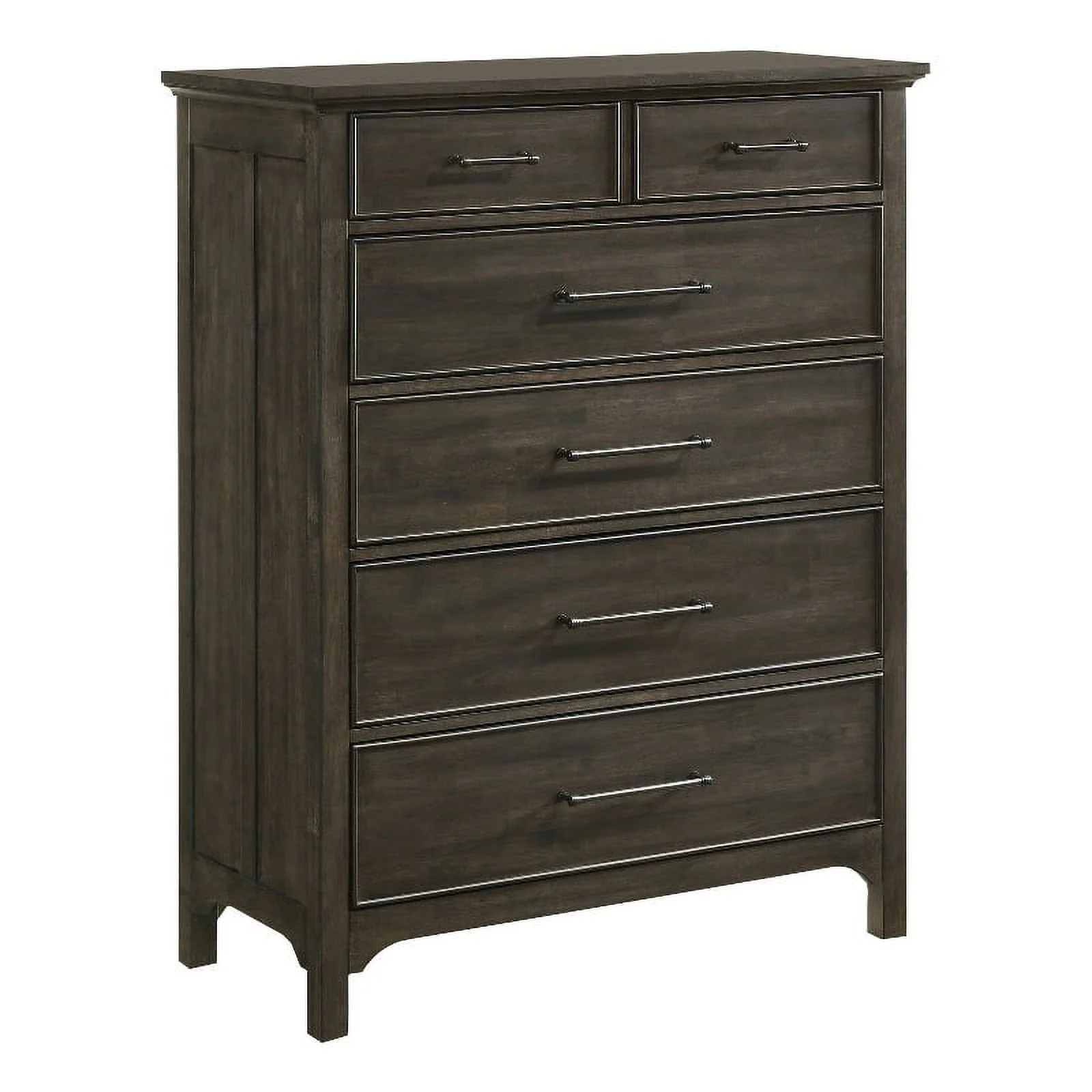 Intercon Furniture Hawthorne Bedroom 5-Drawer Wood Chest in Brushed Charcoal