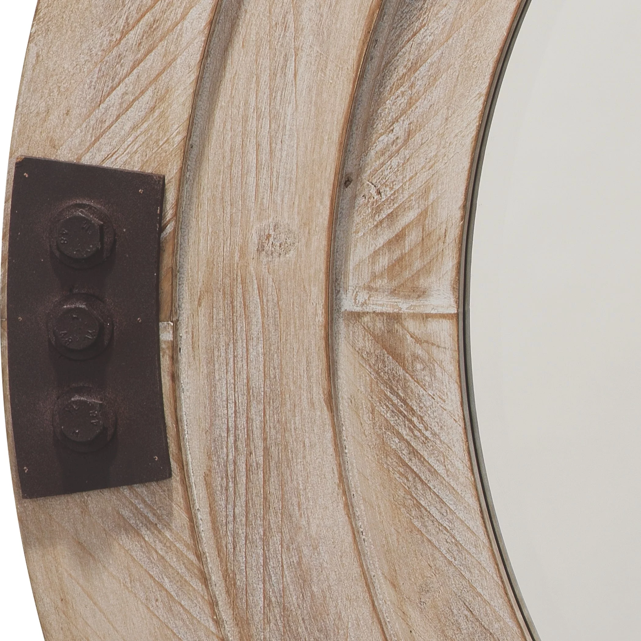 Alden Décor Nowelle Wood Mirror, White Washed - White Washed