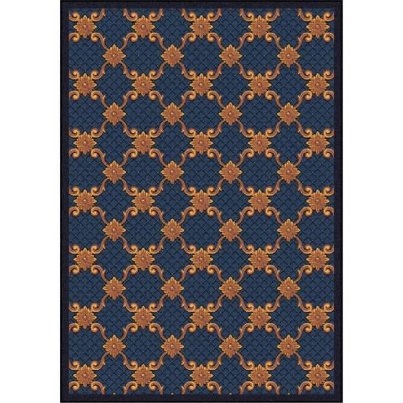 Joy Carpets 1764B-04 Any Day Matinee Queen Anne Rectangle Theater Area Rugs 04 Teal - 3 ft. 10 in. x 5 ft. 4 in.