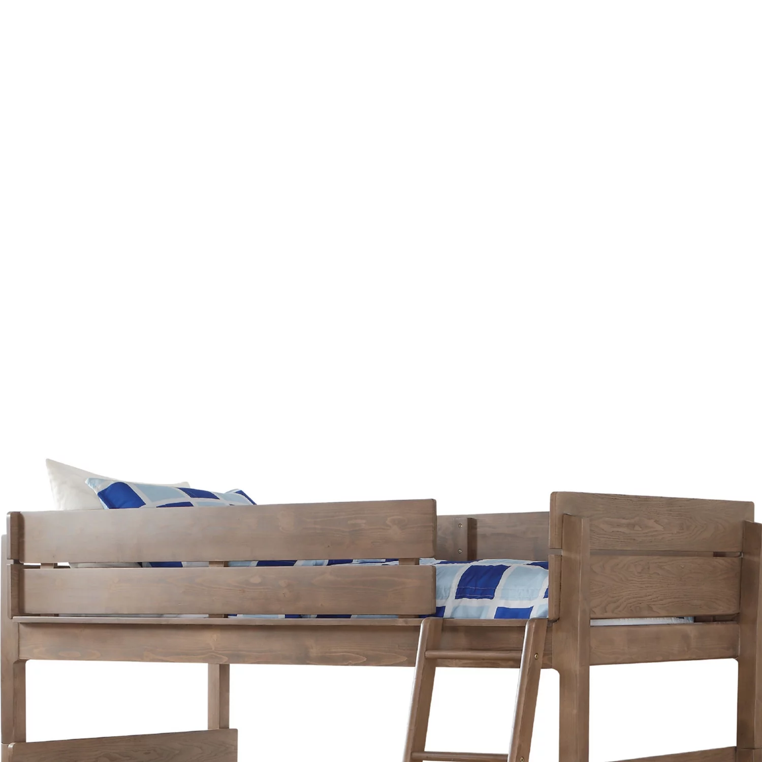 BenJara Wooden Twin/Twin Bunk Bed, Antique Oak Brown