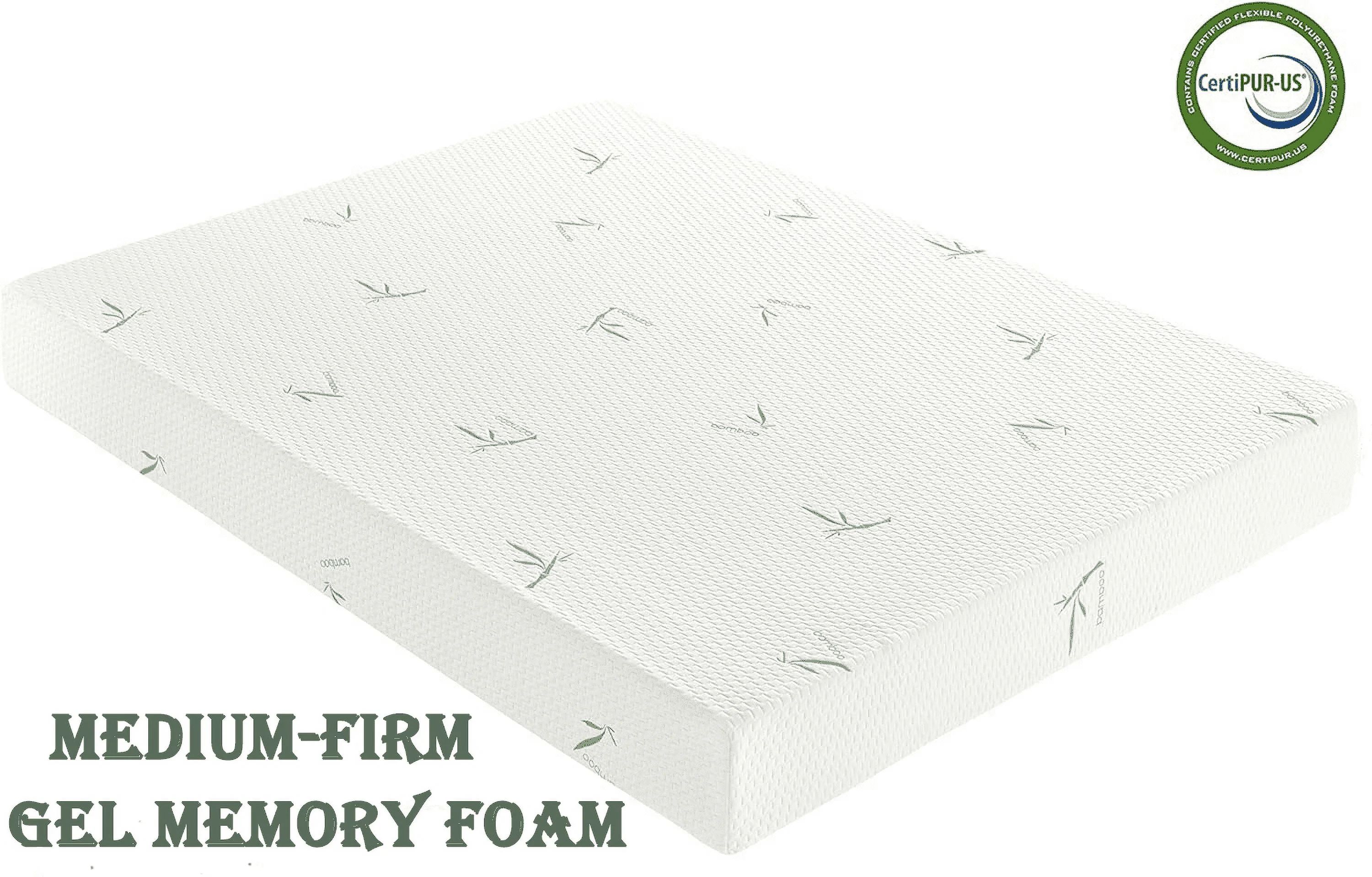 5 Inch Bamboo Memory Foam Mattress,Twin Size, Medium-Firm Bed Mattress with Bamboo Cover, Breathable Gel Mattress, Pressure Relief, in a Box for Bunk Bed, Trundle Bed, CertiPUR-US Certified