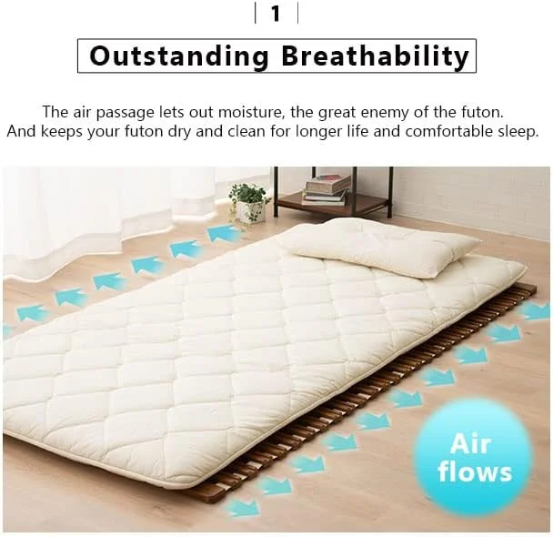 NLIBOOMLife Wood Roll-Type Slatted Bed OSMOS Twin for Japanese Futon Mattress Natural Paulownia Brown  Floor Sleep Tatami Mat