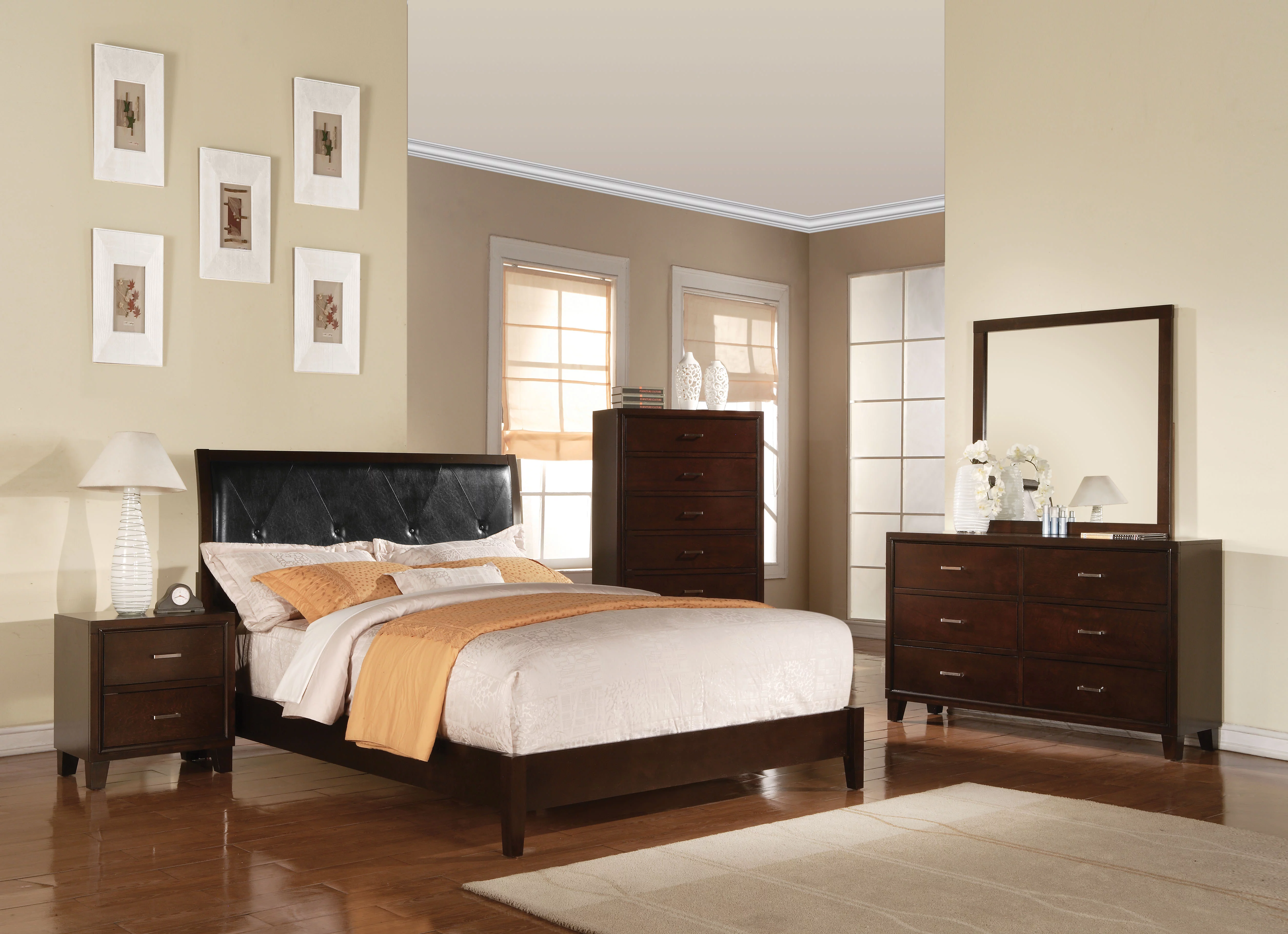 ACME Tyler Wooden Frame Mirror in Cappuccino