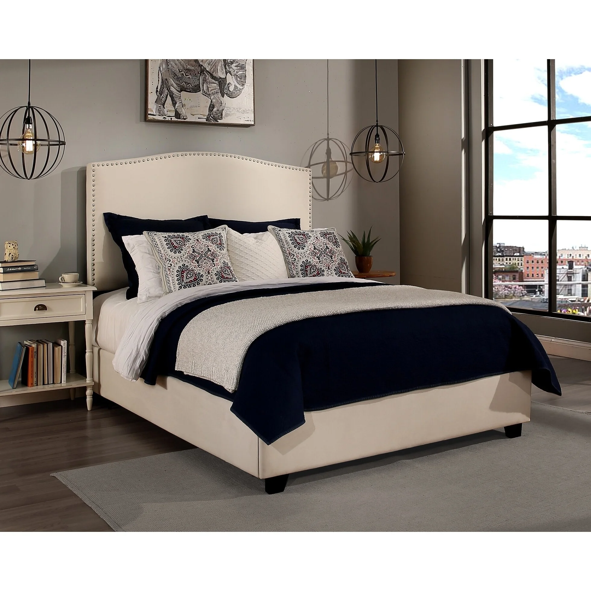 Republic Design House Newport Upholstered Bed Grey Queen