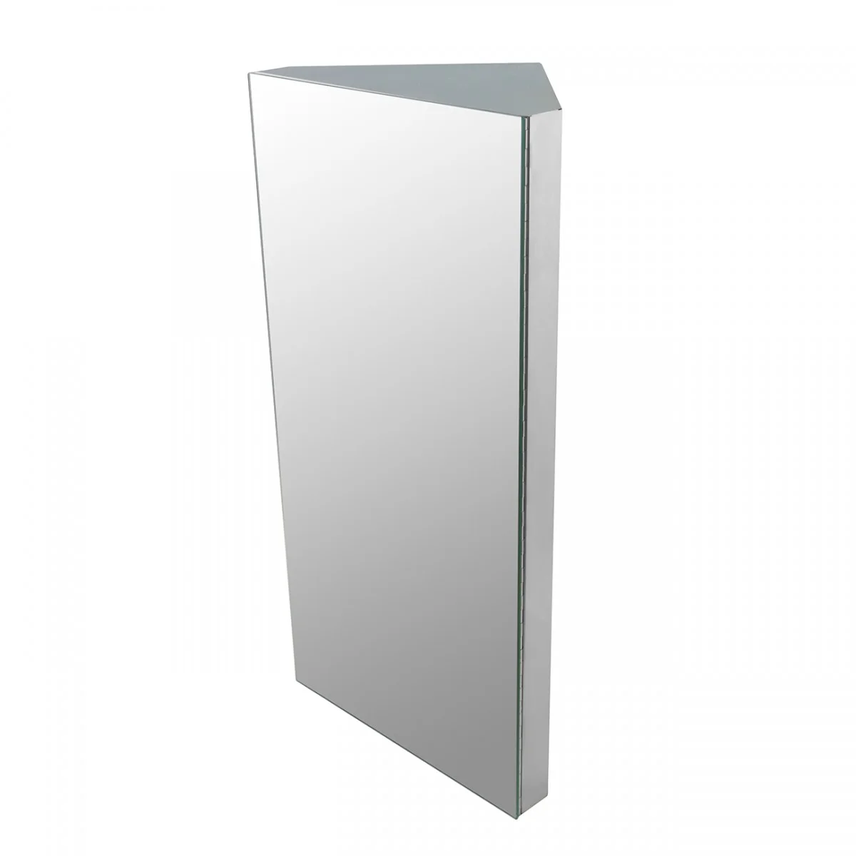 Infinity Mirror Corner Medicine Cabinet Wall Mount Stainless Steel Bathroom Storage 23.6