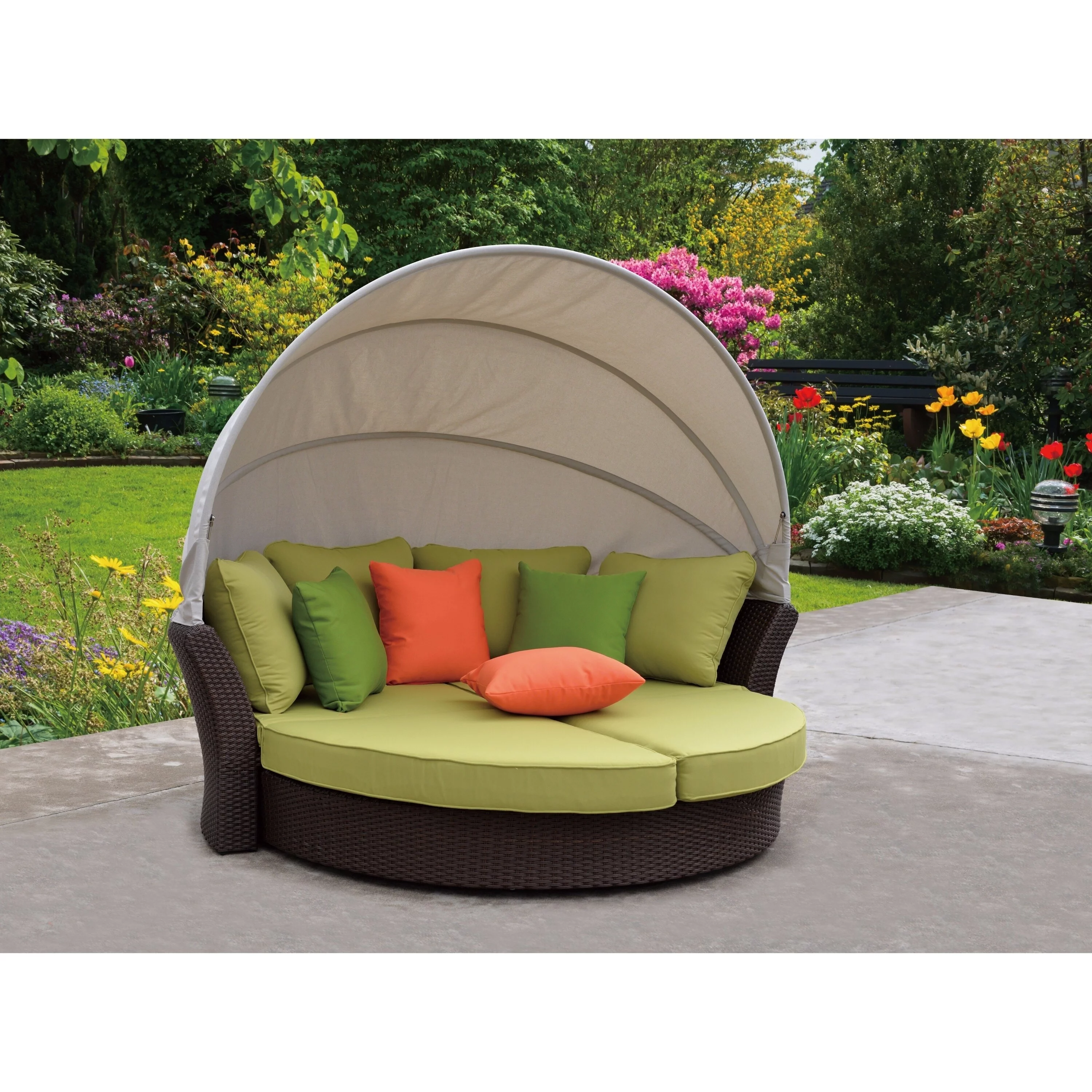 Havenside Home  Green Eclipse Outdoor Expandable Daybed W/ Canopy