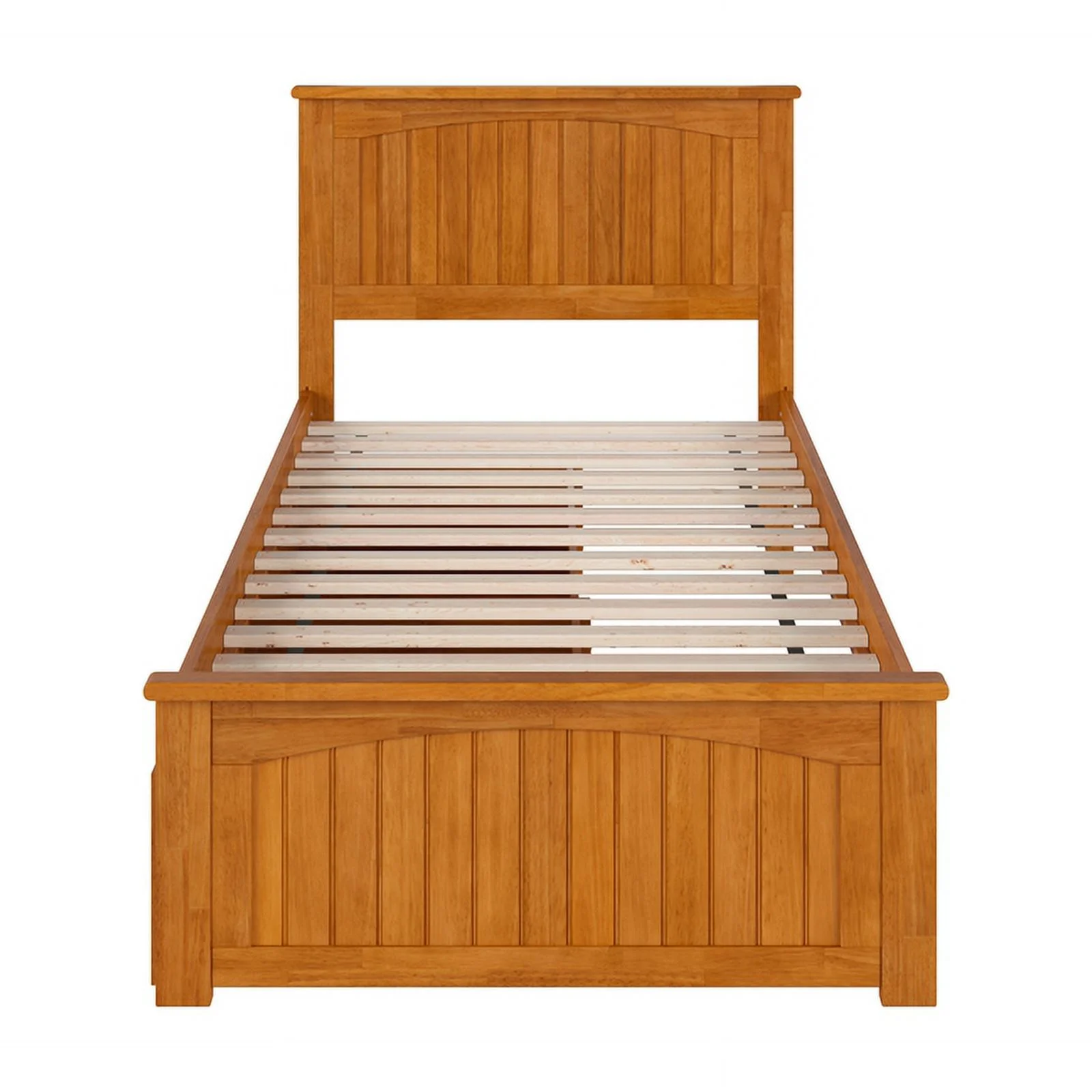 Nantucket Twin XL Platform Bed with Matching Footboard & Drawers in Light Toffee