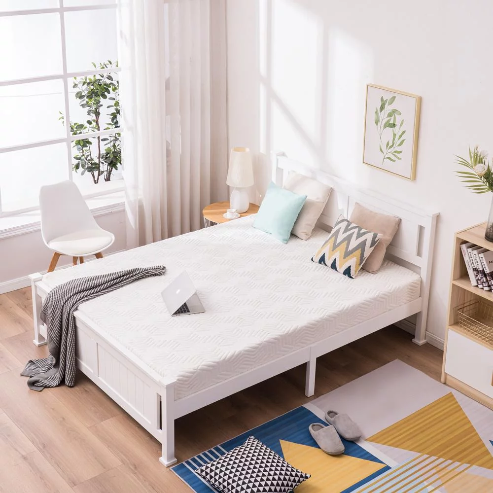 Winado PWB-005 Cap Wood Vertical Bed, Platform Bed with Hardwood Slats, Full, White