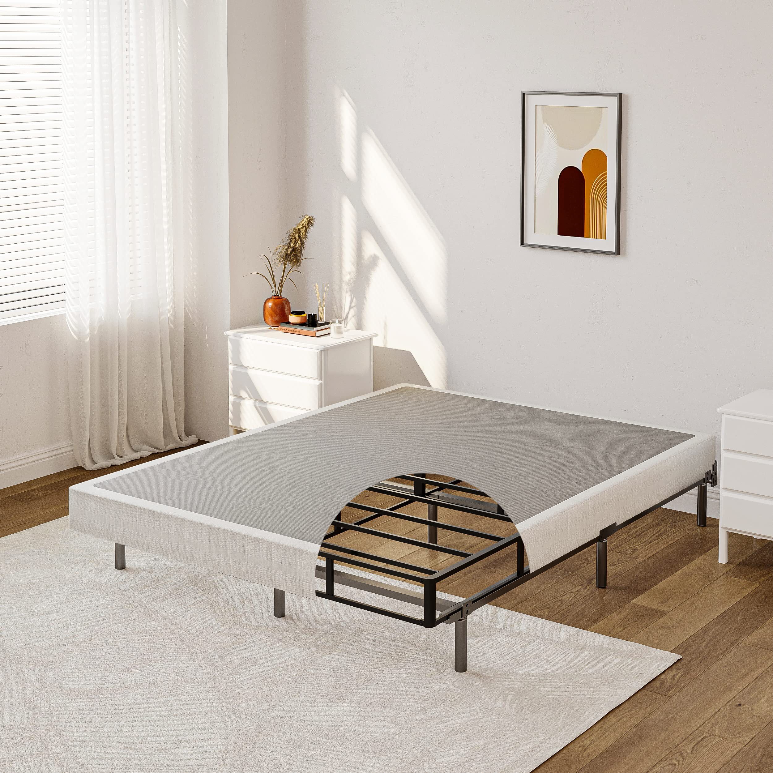 COMASACH 9 Inch Metal Box Spring, Heavy - Duty Mattress Foundation, Fabric Cover Included, King Size