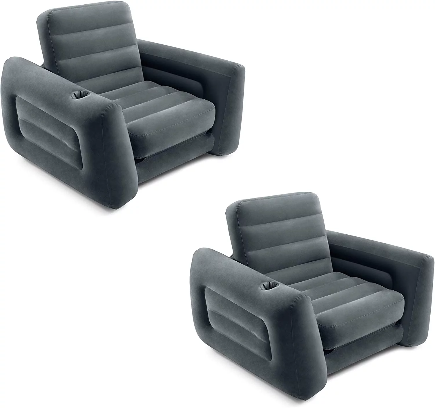 66551EP Inflatable Pull-Out Sofa Chair Sleeper that works as a Air Bed Mattress, Twin Sized (2 Pack)
