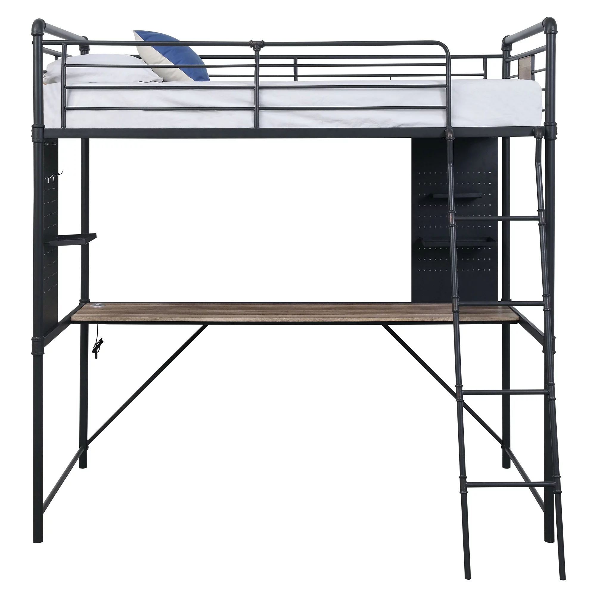 ACME Cordelia Loft Bed in Antique Oak, Sandy Black and Dark Bronze