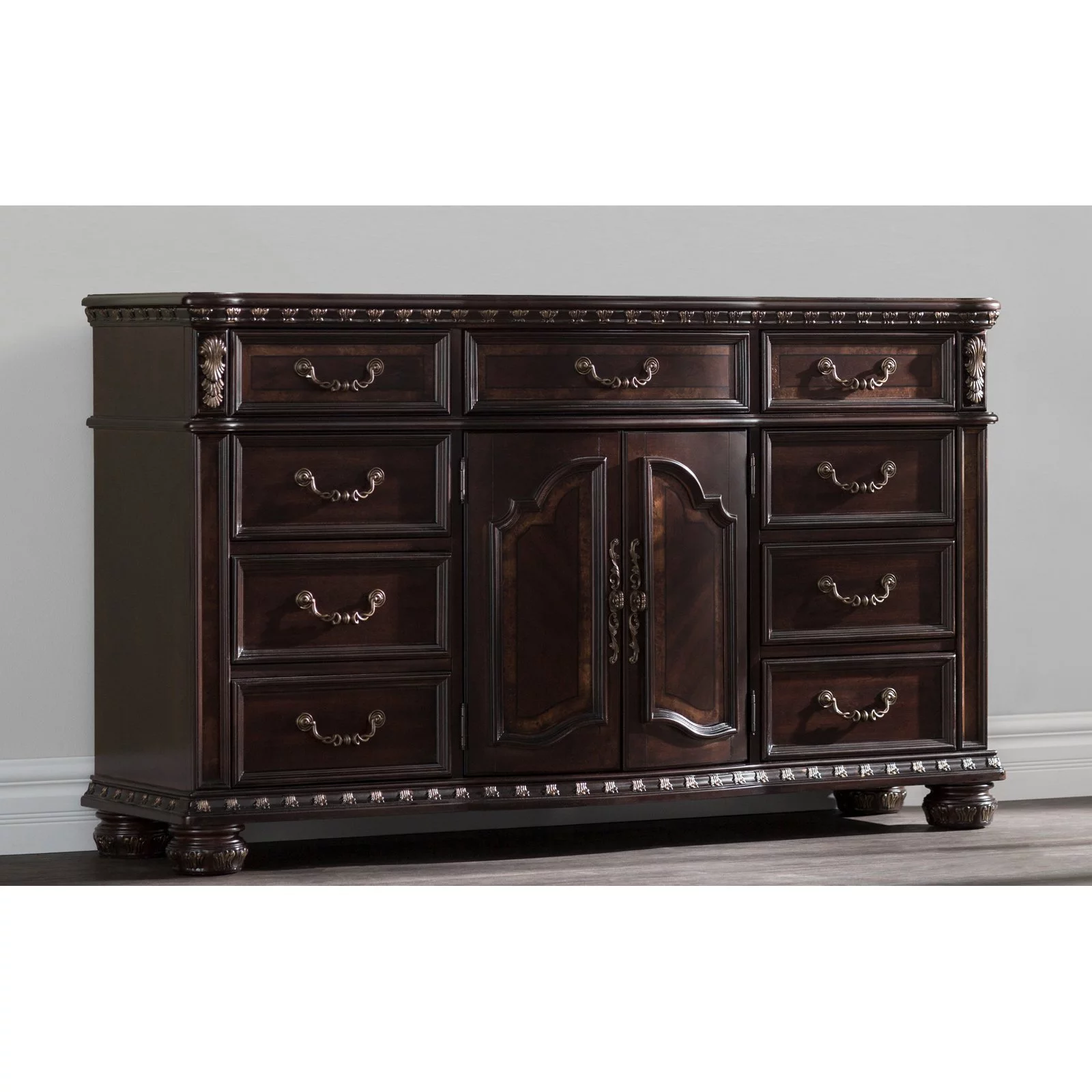 Steve Silver Monte Carlo Rich Cocoa Chocolate Dresser and Mirror