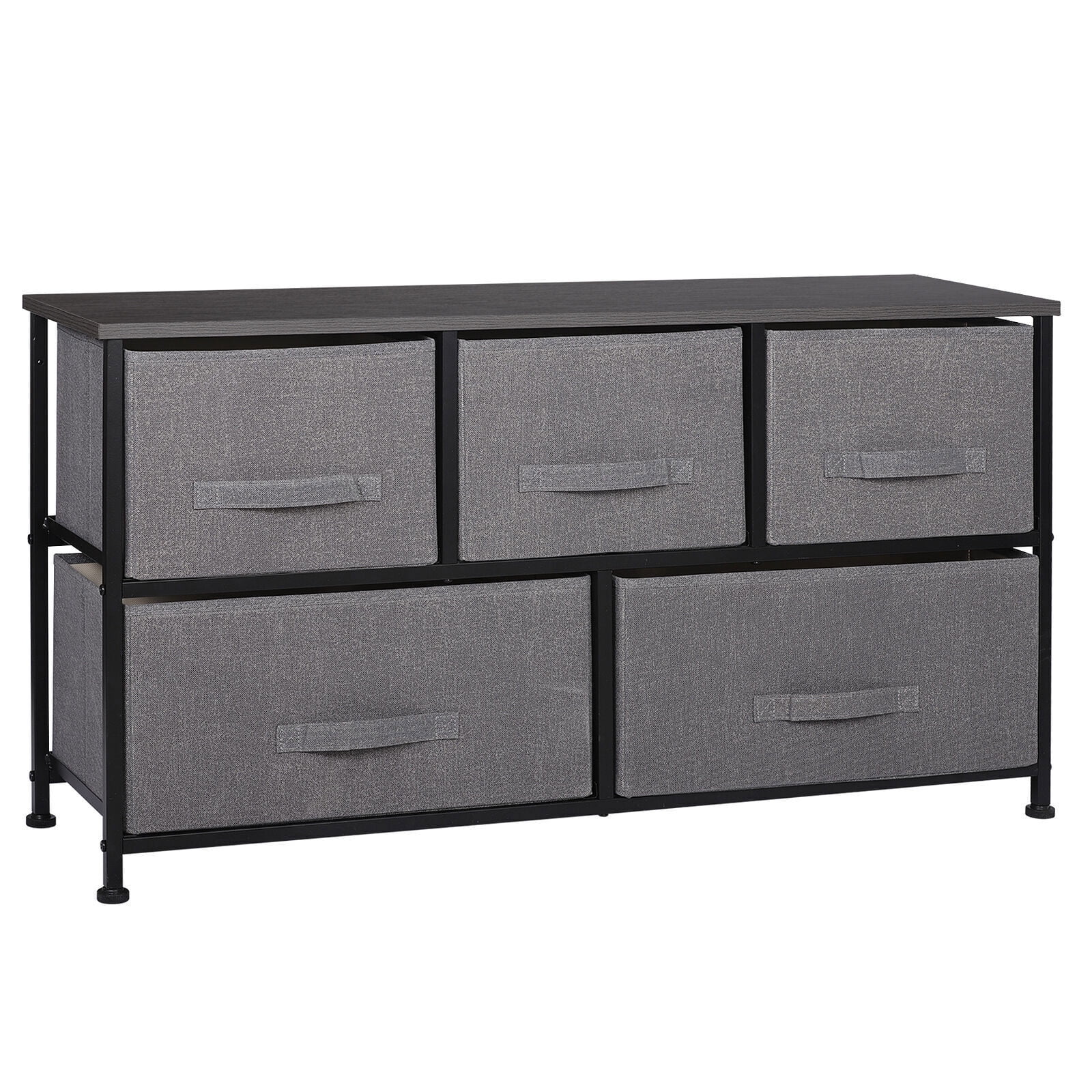 Drawer Dressers for Bedroom Closet Storage Organizer W/Metal Frame Graphite Grey