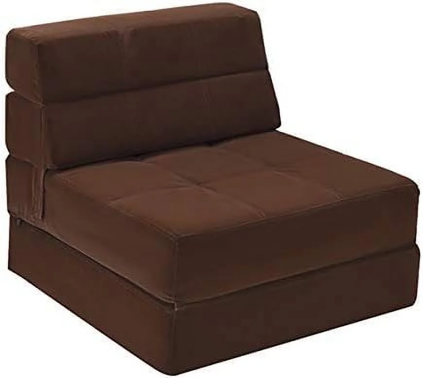 NLIBOOMLife Triple Fold Down Sofa Bed  Convertible Tri-Fold Floor Couch  Modern Upholstered Guest Sleeper Chair for Living Room Bedroom  Upholstered Guest Chaise Lounge (Gray)