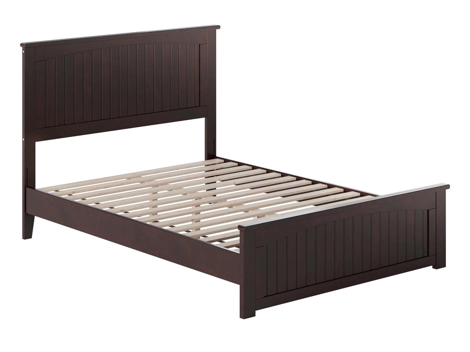 AFI Naples Full Solid Wood Low Profile Platform Bed with Matching Footboard, Espresso