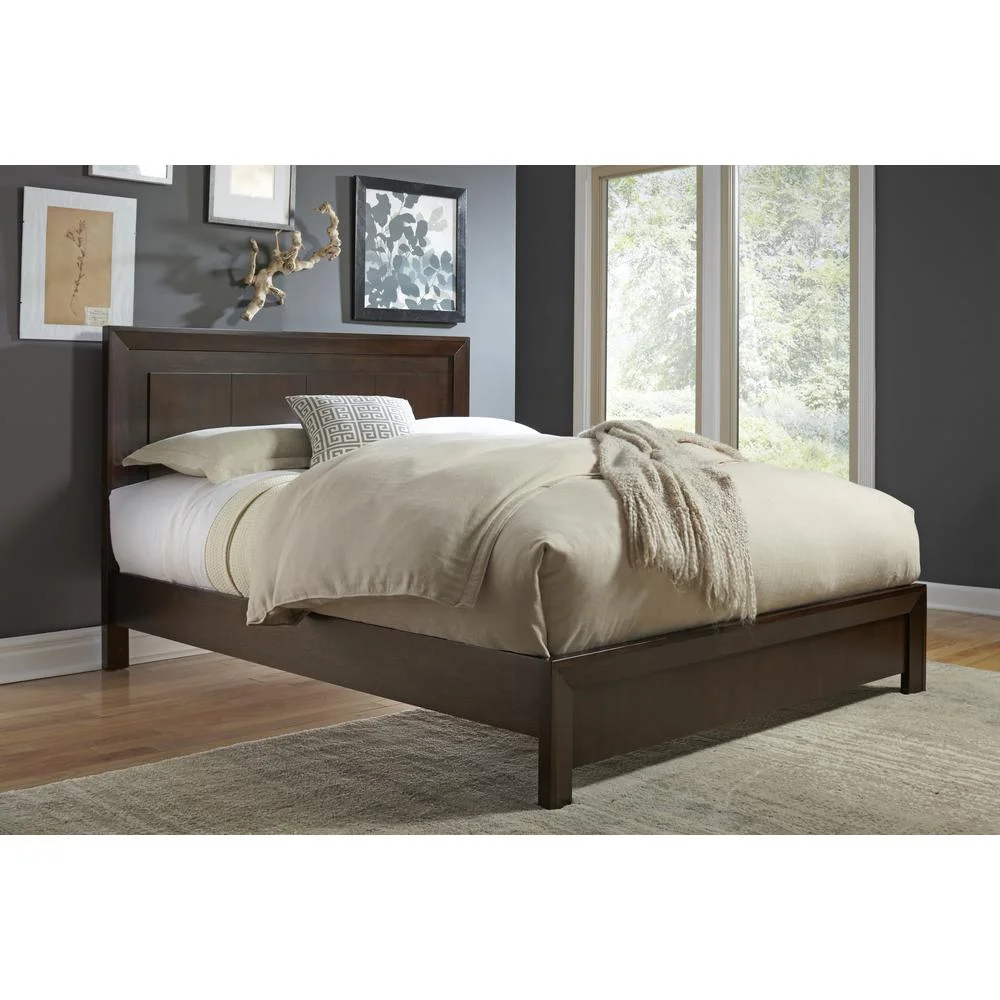 Modus Element California King Wood Panel Platform Bed in Chocolate Brown