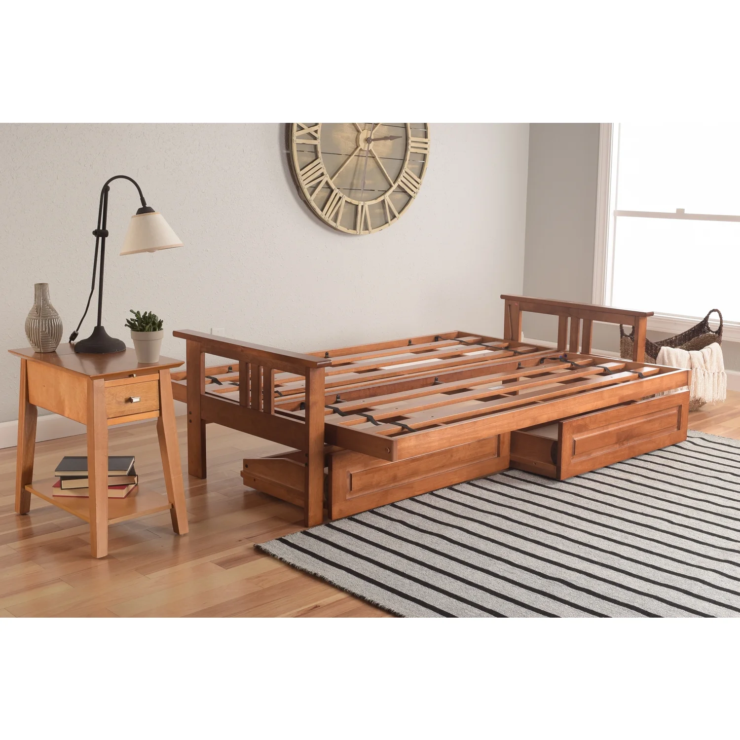 Maykoosh African Adventure Futon Frame/Barbados Finish/Storage Drawers