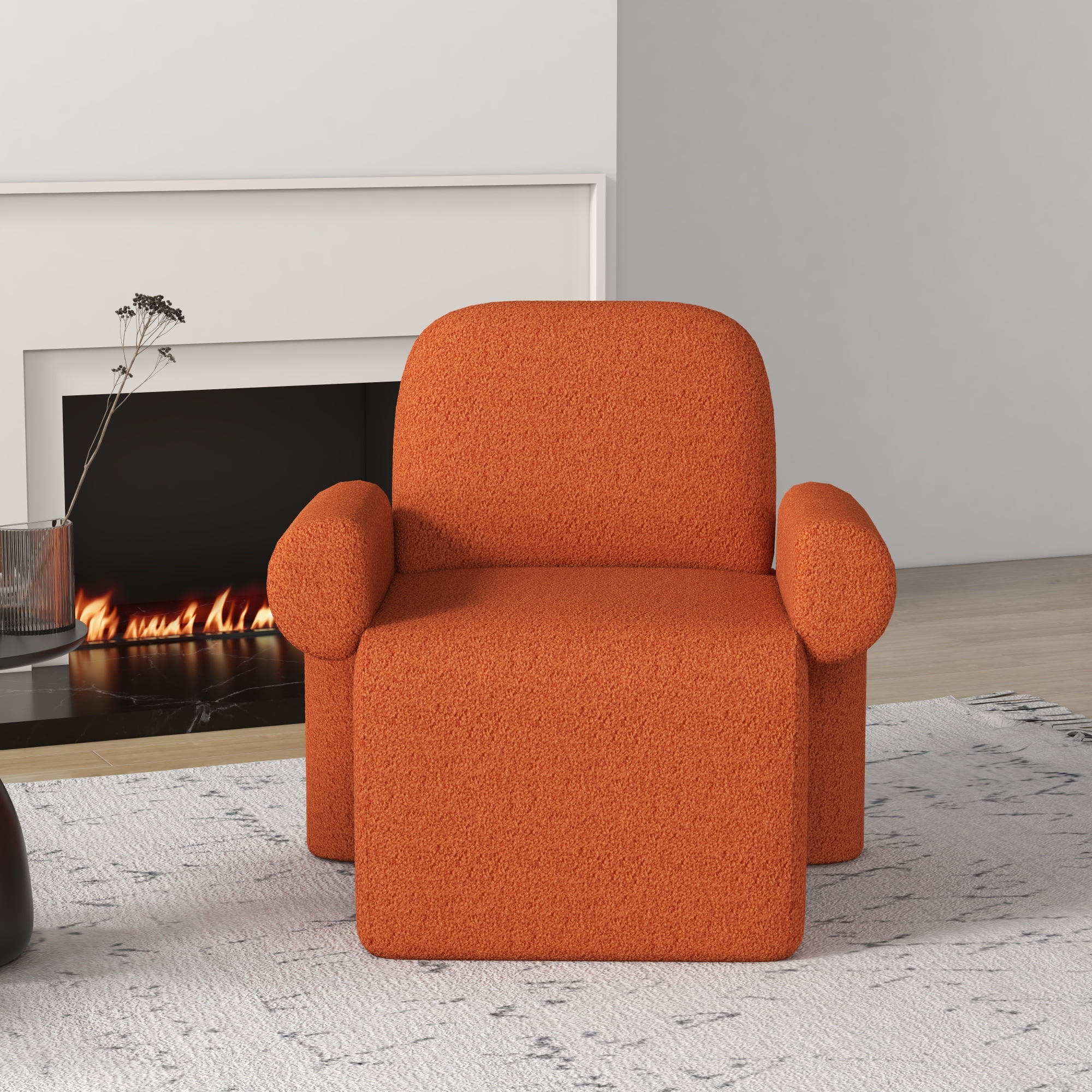 SEYNAR Modern Accent Single Sofa Chair, Upholstered Velvet Arm Chair Set of 2 for Living Room Bedroom