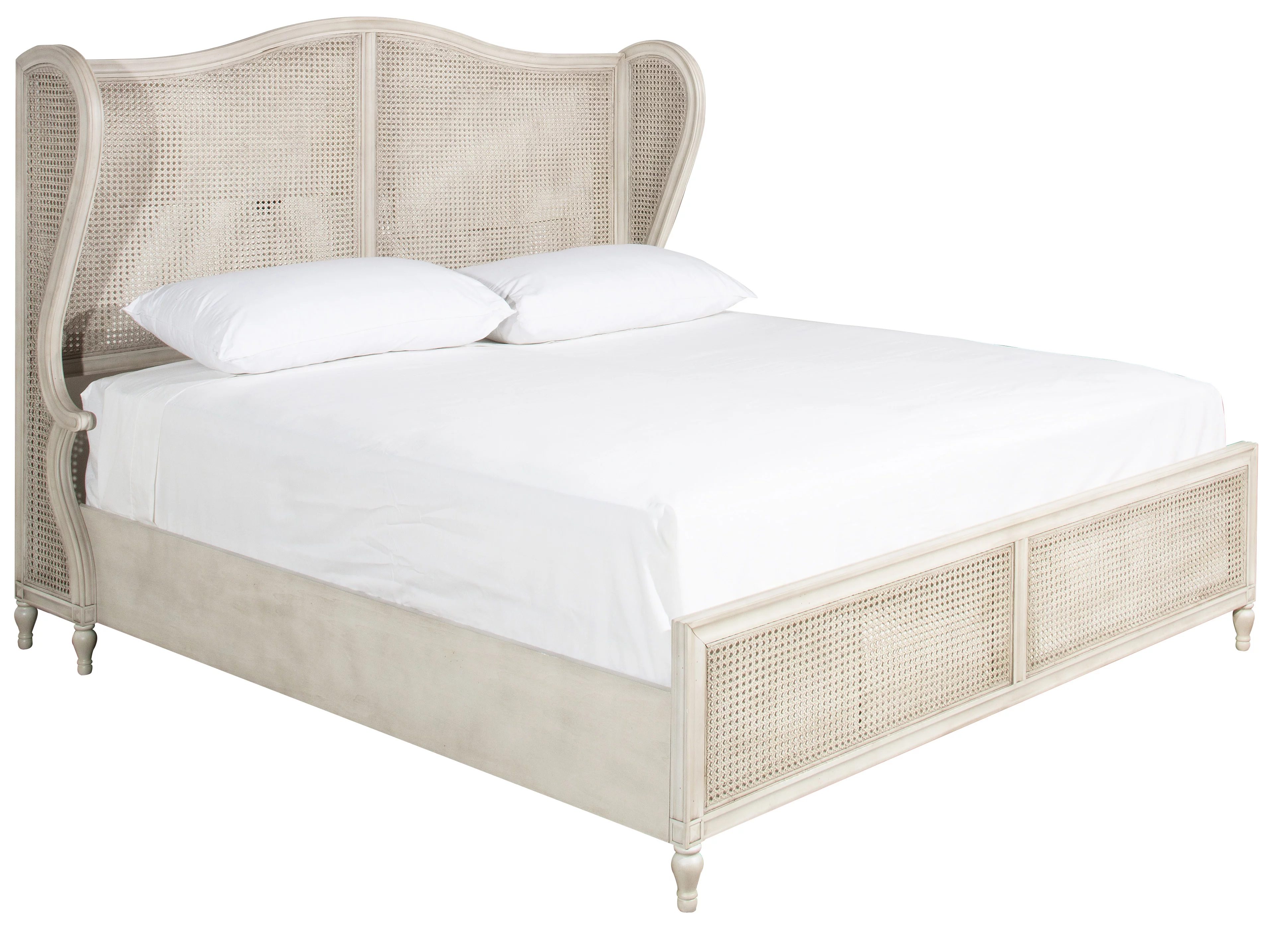 Hillsdale Furniture Sausalito King Cane Bed, Antique White