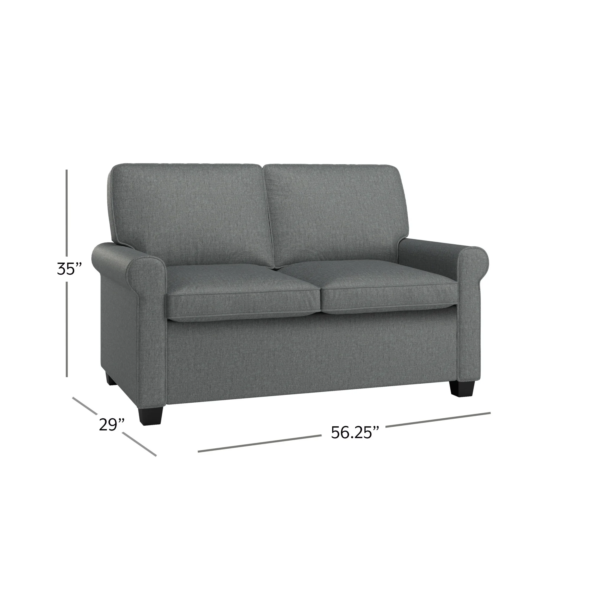 Mainstays Tatum Twin Sleeper Loveseat, Dark Gray