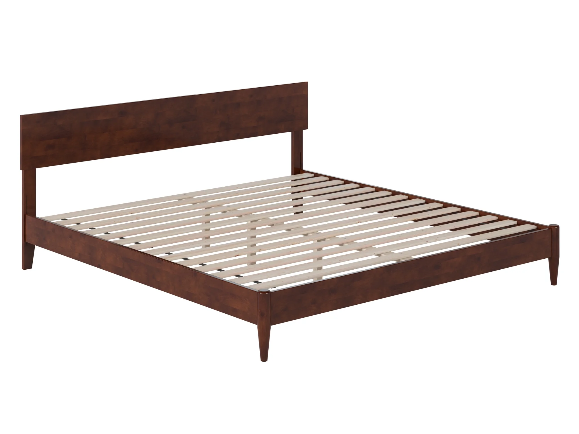 AFI Aria King Modern Solid Wood Low Profile Platform Bed, Walnut