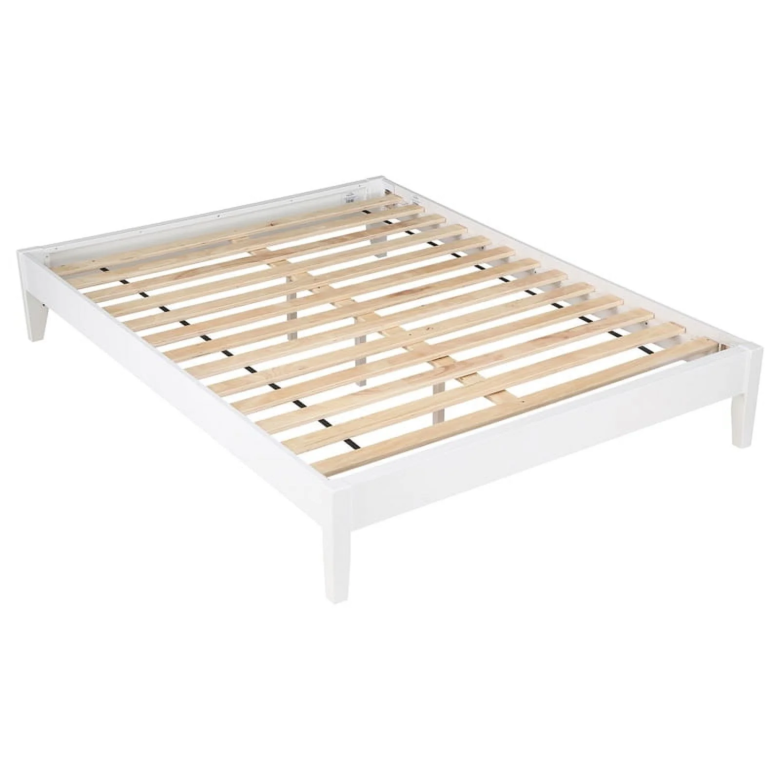 Pemberly Row Contemporary Wood Platform California King Bed in White