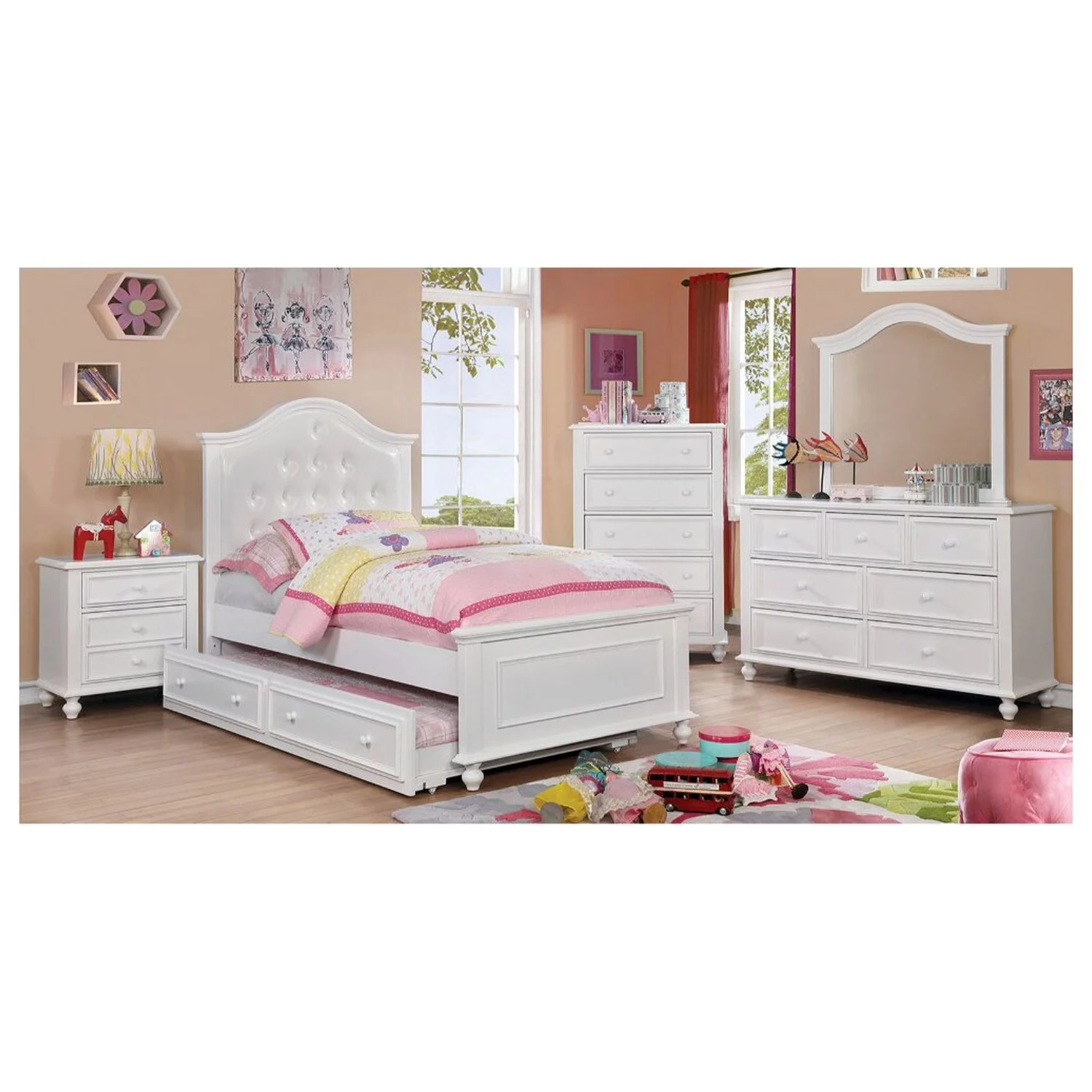 Benzara BM165991 Wooden 5 Drawers Chest, White - 50 x 32 x 17 in.