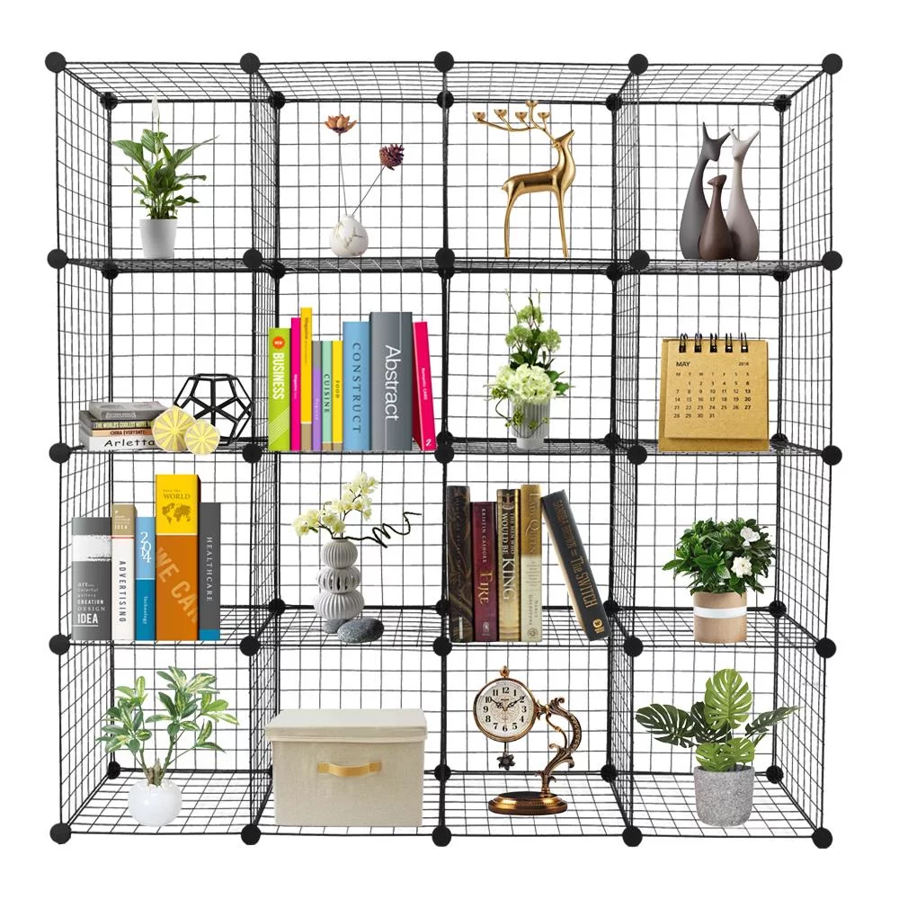 UBesGoo 16-Cube Wire Wardrobe Organizer, Bookcase, Book Shelf, Storage Organizer
