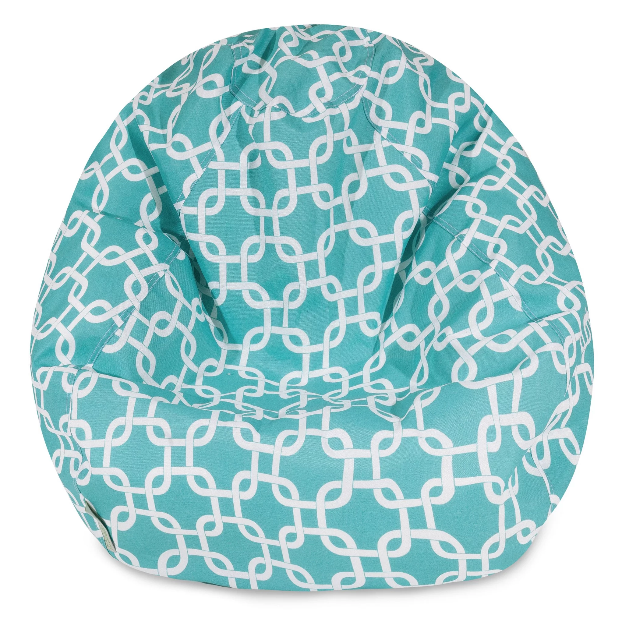 Majestic Home Goods Indoor Outdoor Teal Links Classic Bean Bag Chair 28 in L x 28 in W x 22 in H