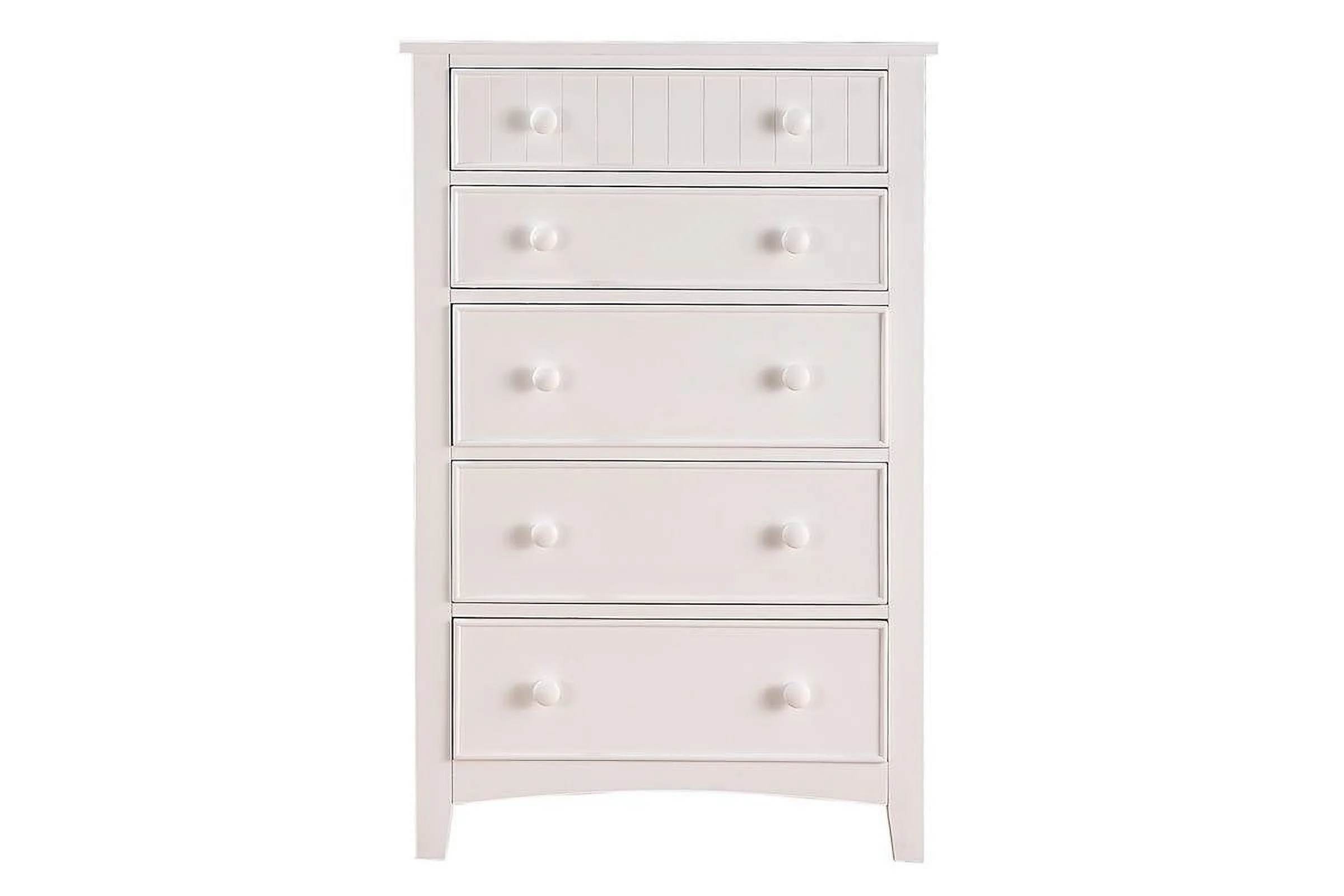 Dcenta Contemporary White 1pc Chest of Drawers Plywood Pine Veneer Bedroom Furniture